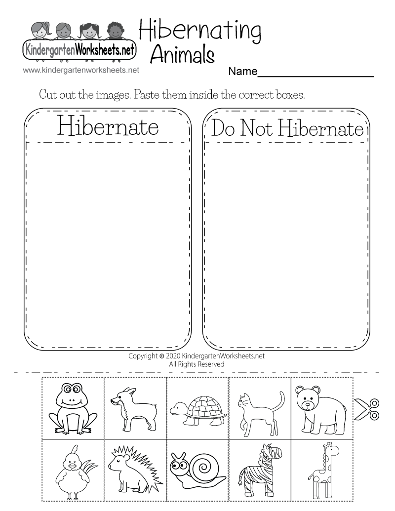 Hibernating Animals Worksheet Free Printable PDF