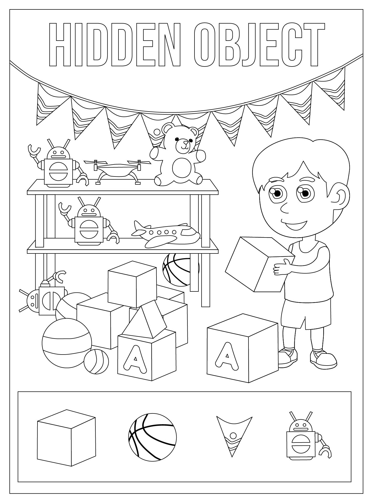 Hidden Objects Coloring Pages 6 Free PDF Printables Printablee