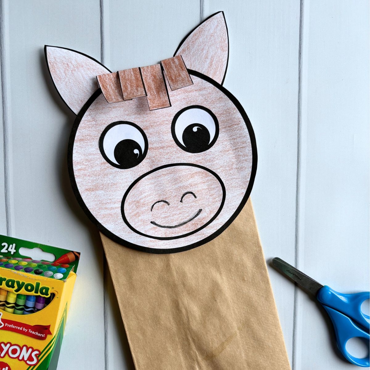 Horse Paper Bag Puppet For Kids Free Printable Simply Full Of Delight