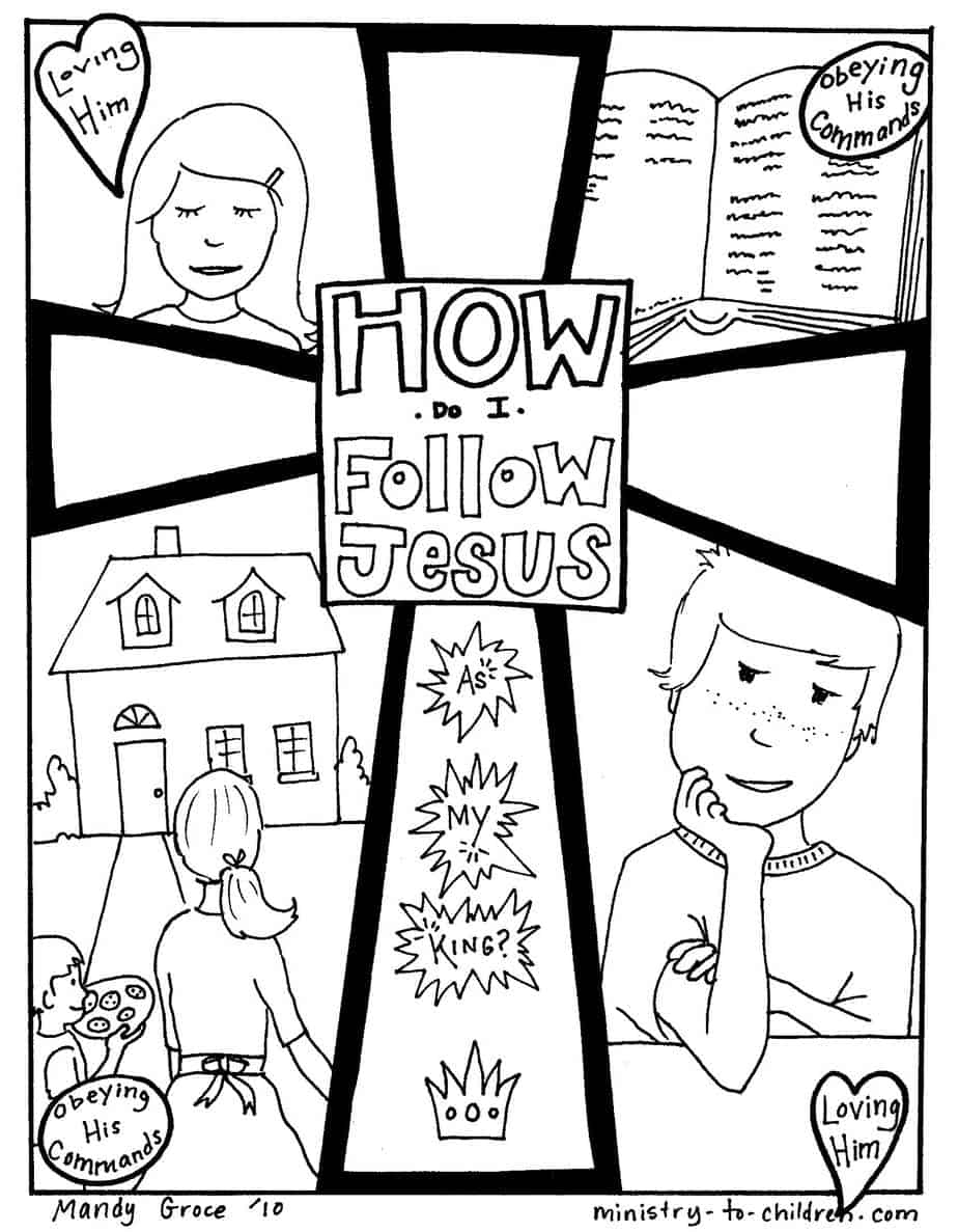 How Do I Follow Jesus Gospel Coloring Page How Do I Follow Jesus Gospel Coloring Page