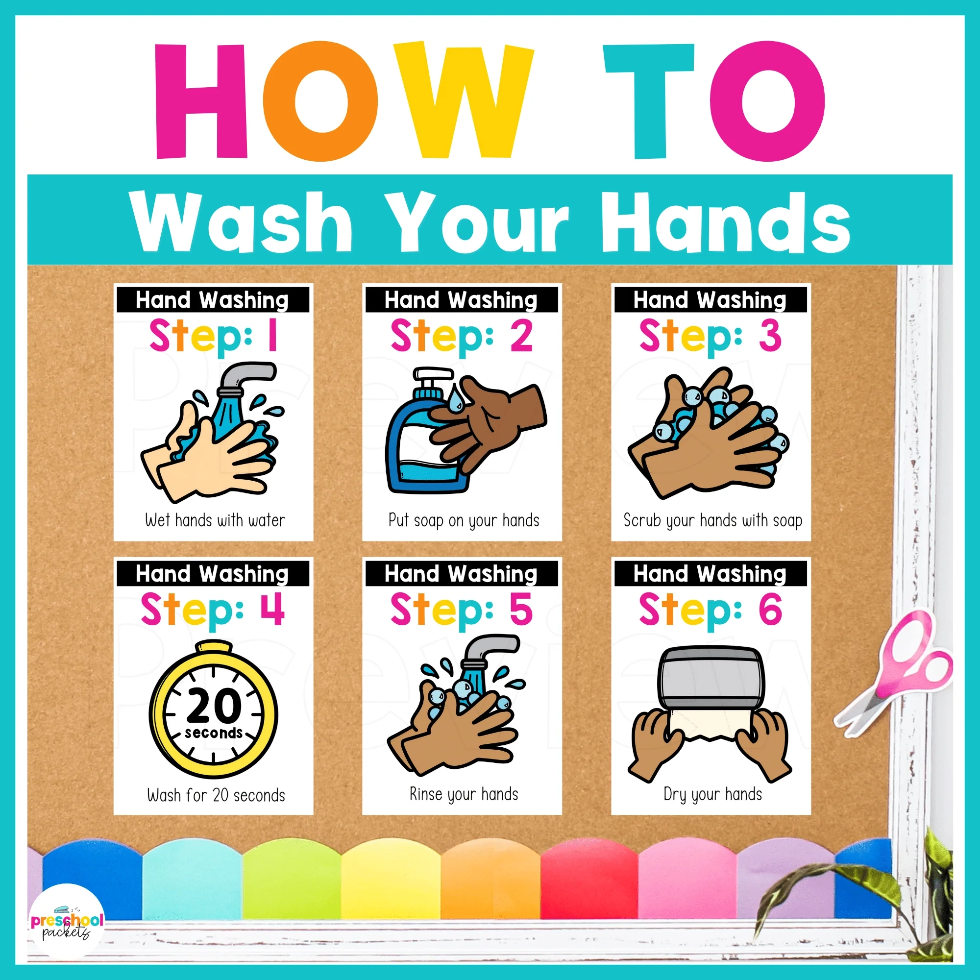 How To Wash Hands Posters Preschool Packets