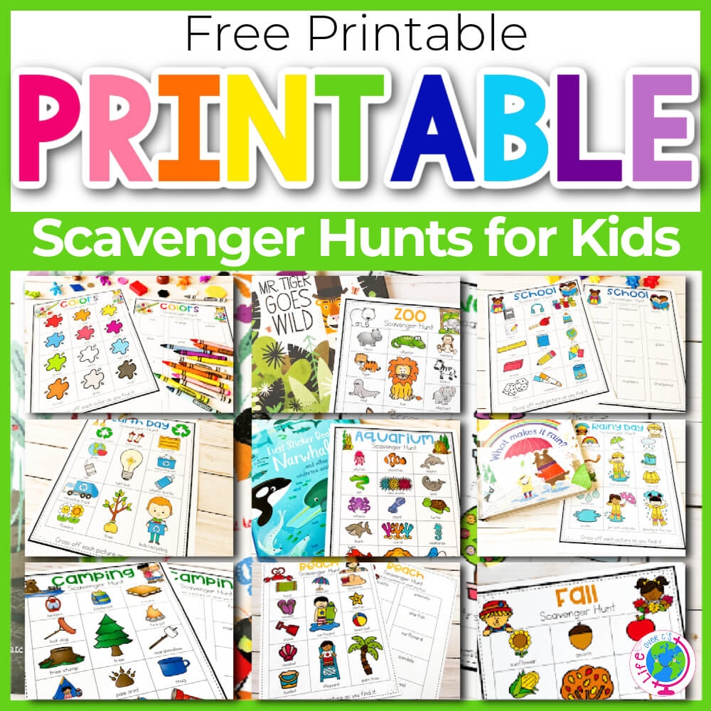 HUGE List Of Free Printable Scavenger Hunt Ideas For Kids