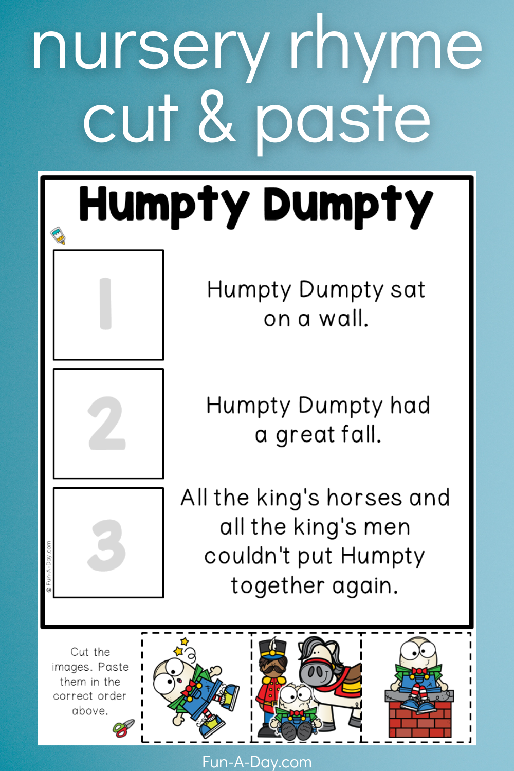 Humpty Dumpty Cut And Paste Free Printable Fun A Day Humpty Dumpty Cut And Paste Free Printable Fun A Day