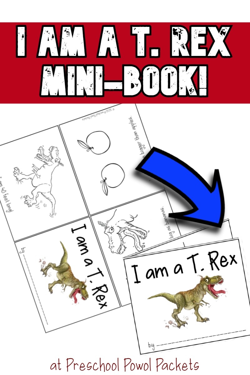 I Am A T Rex Dinosaur Minibook Free Preschool Activity I Am A T Rex Dinosaur Minibook Free Preschool Activity