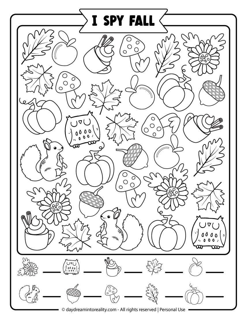 I Spy Fall Free PDF Printable Easy Medium And Hard Daydream Into Reality