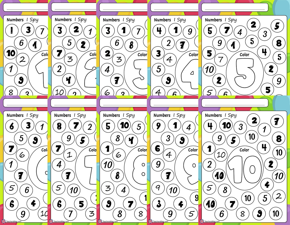 I Spy Numbers Free Printables With Numbers 1 10 TeachersMag