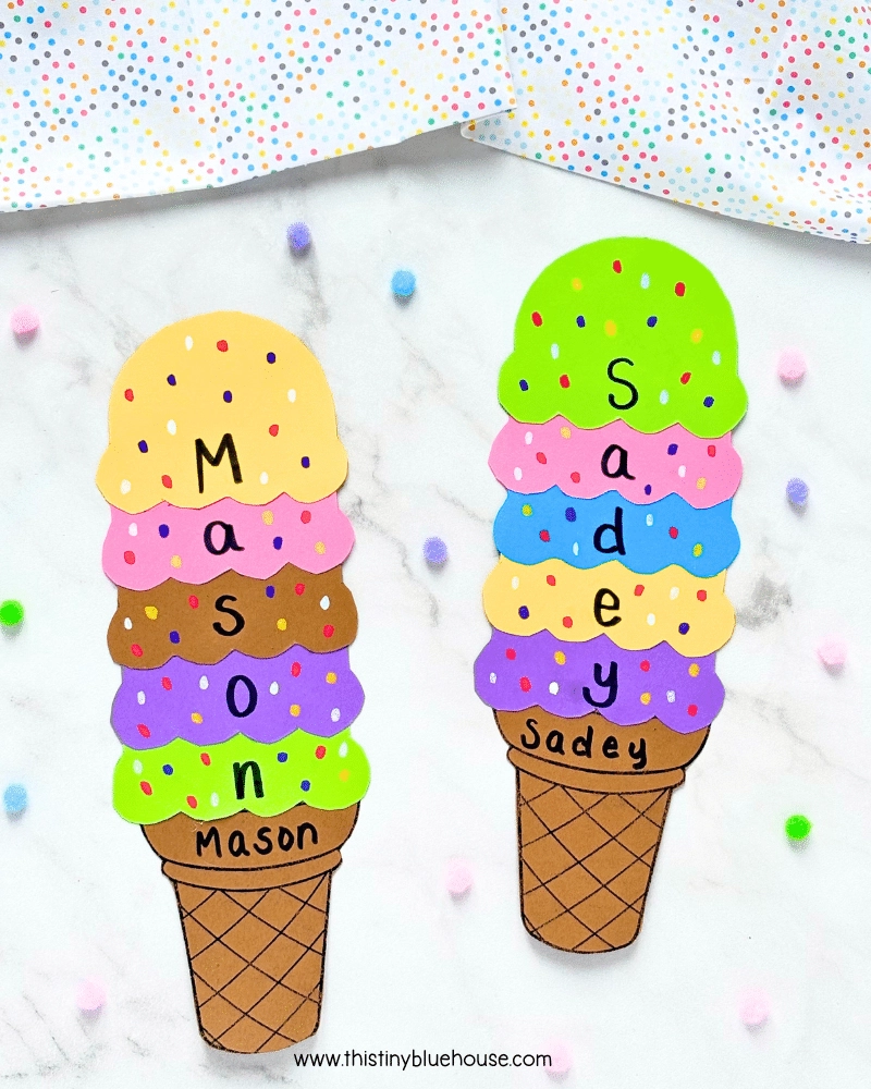 Ice Cream Cone Name Craft This Tiny Blue House