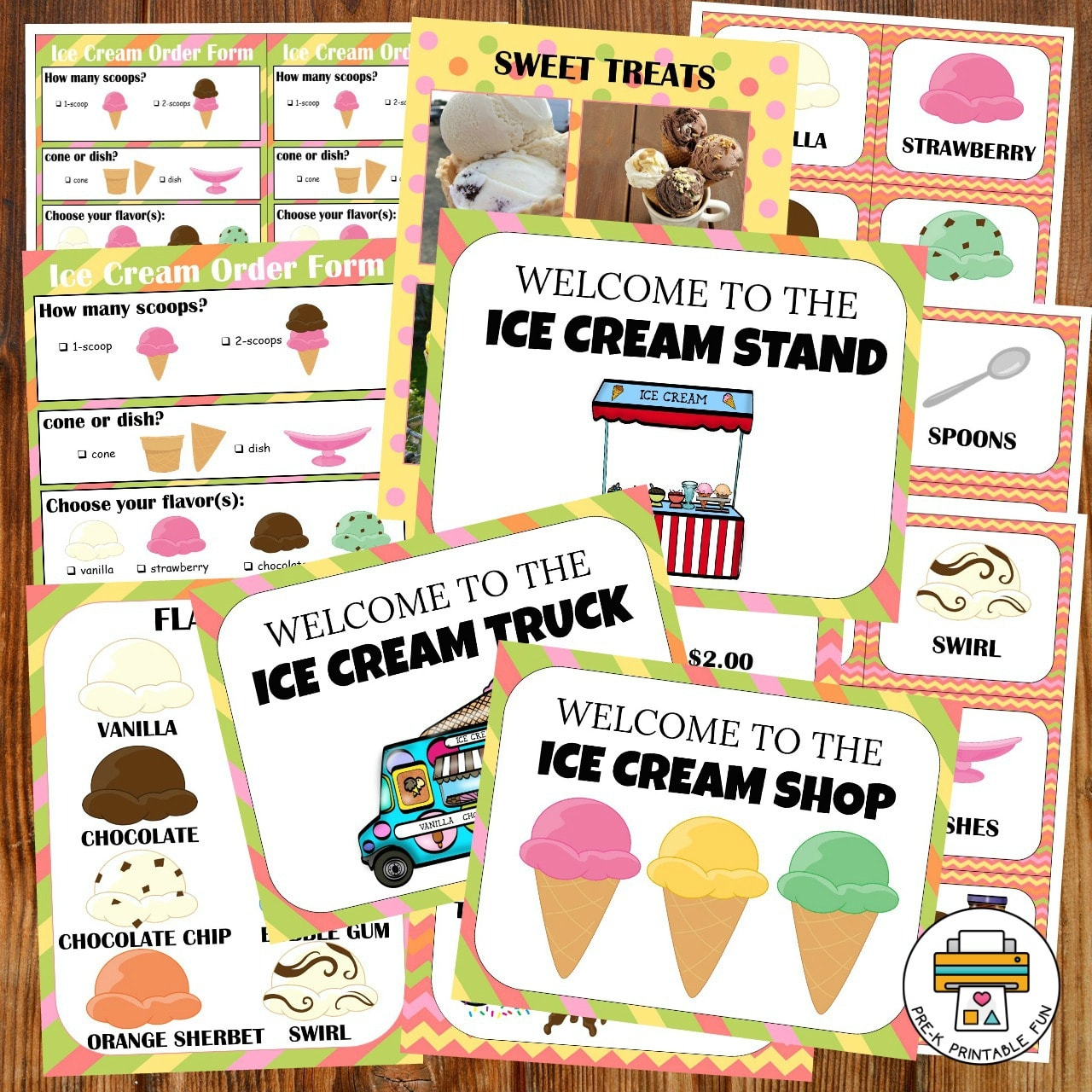 Ice Cream Stand Dramatic Play Pack