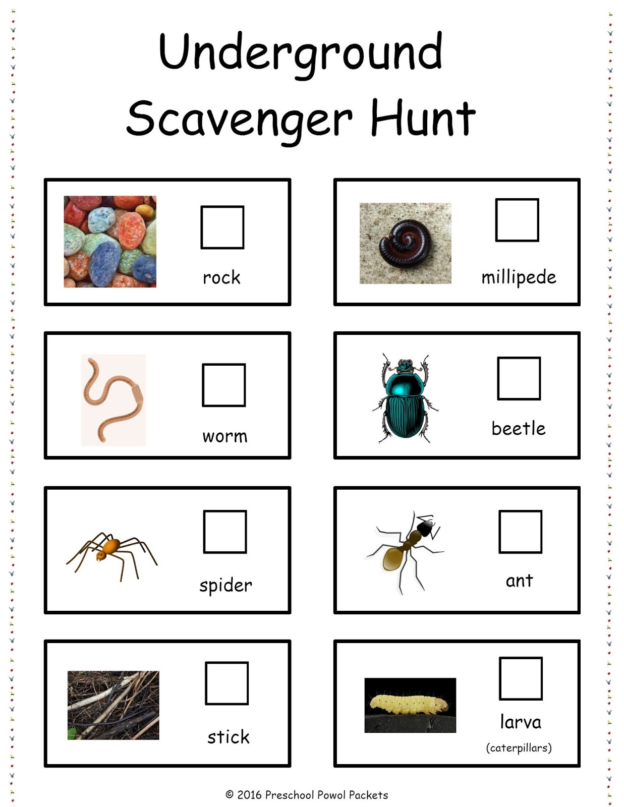 Insect Bug Spider Themed FREE Preschool Printables
