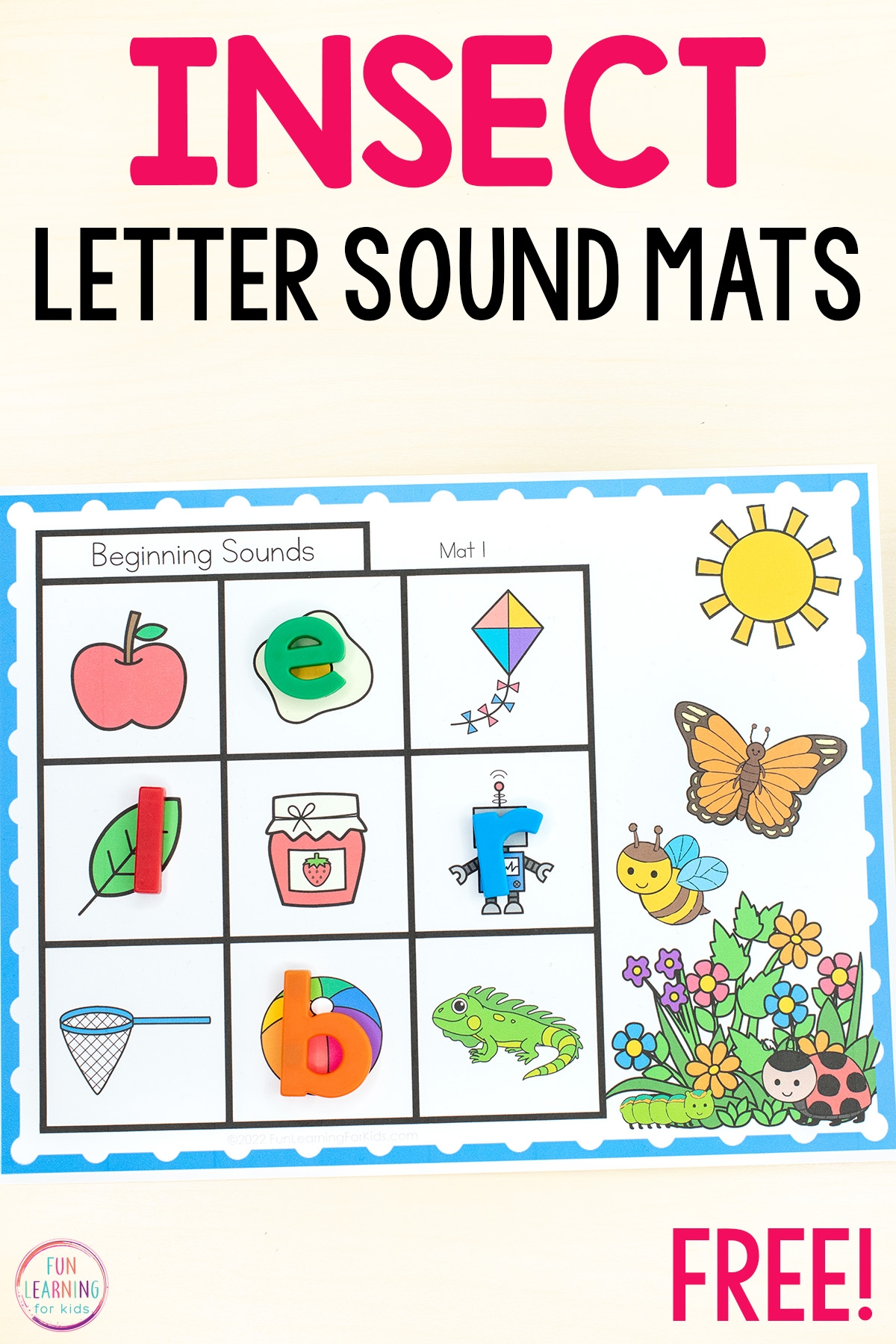 Insect Letter Sounds Mats For Preschool And Kindergarten