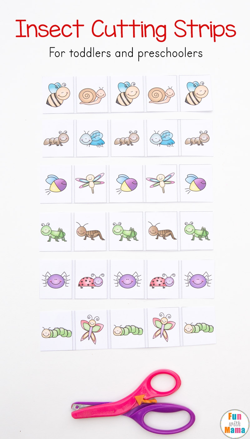 Insect Printable Cutting Strips For Preschoolers Fun With Mama Insect Printable Cutting Strips For Preschoolers Fun With Mama