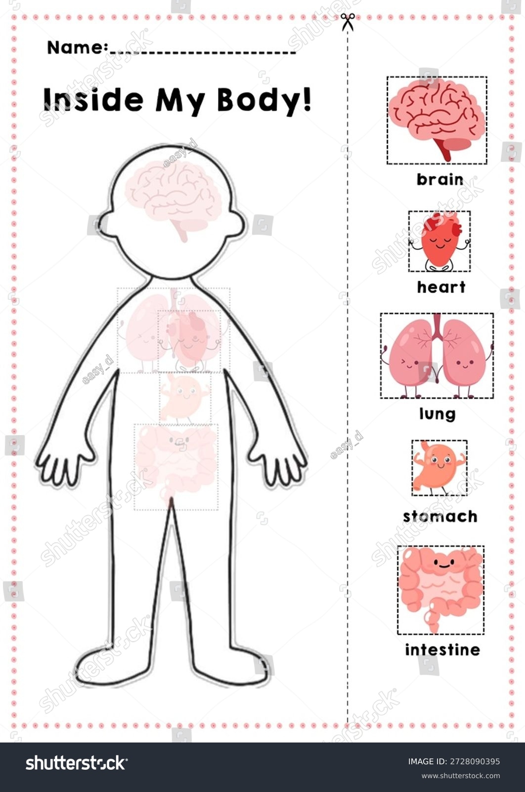 Inside My Body Worksheet Kids Human Stock Illustration 2728090395 Shutterstock Inside My Body Worksheet Kids Human Stock Illustration 2728090395 Shutterstock