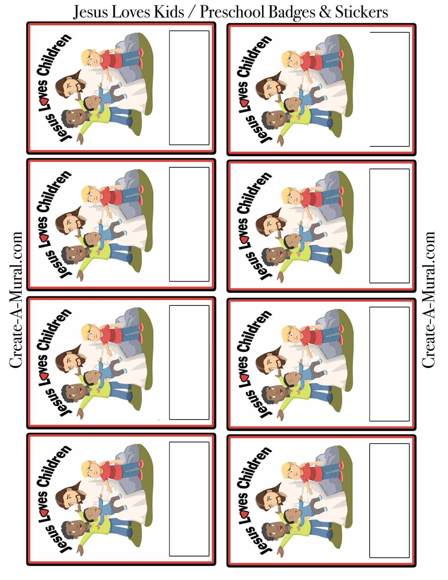 Jesus Loves Kids Name Tags Stickers Template Free Download PDF Jesus Loves Kids Name Tags Stickers Template Free Download PDF