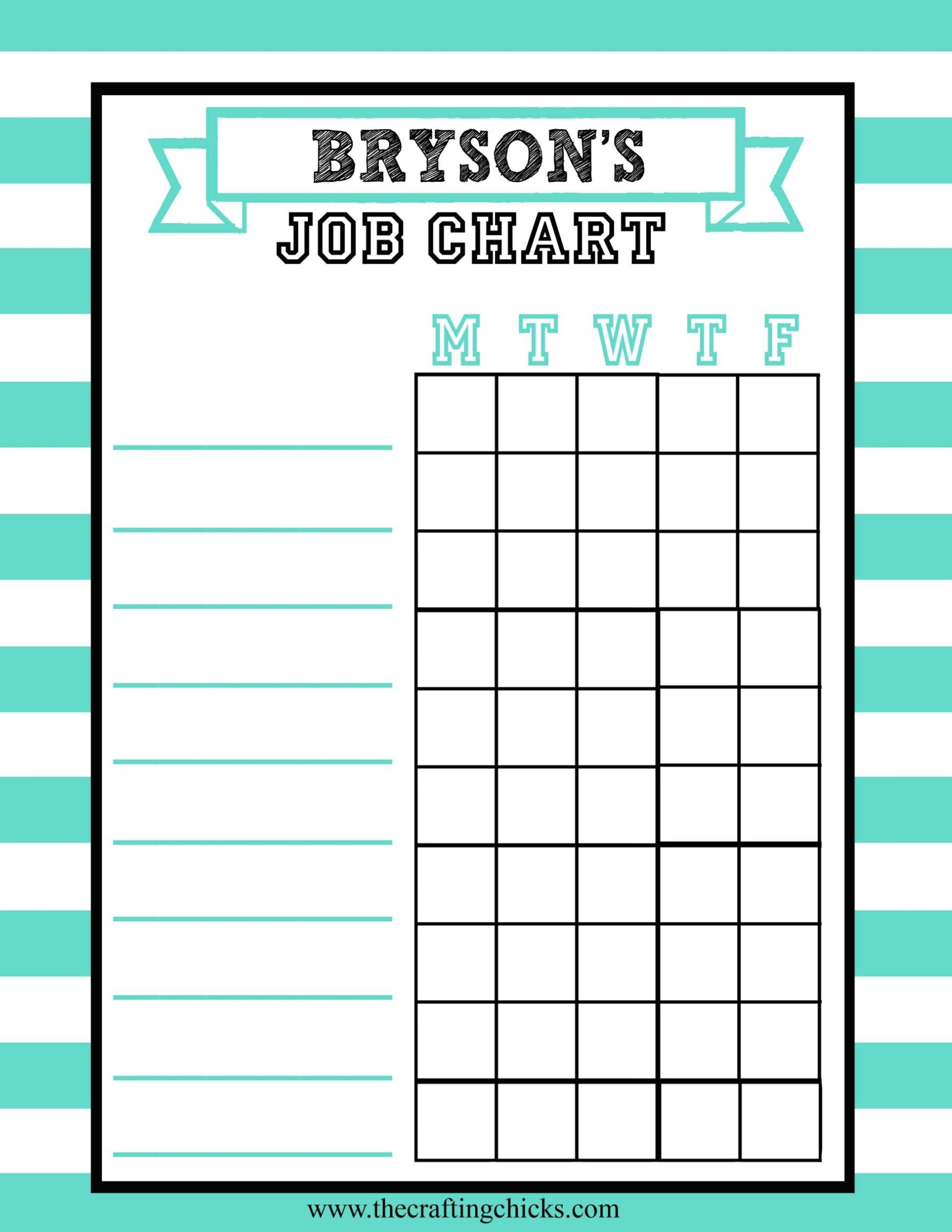 Job Charts Free Printable The Crafting Chicks Job Charts Free Printable The Crafting Chicks