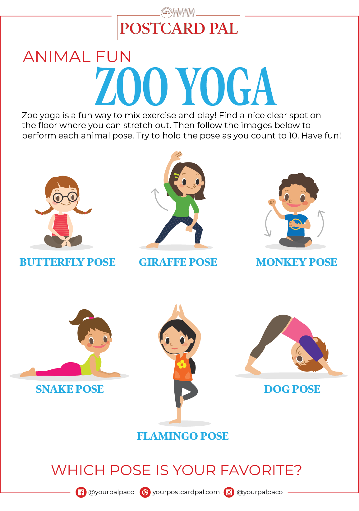 Kids Animal Yoga Poses Healthy Kid Exercise Activities For FREE PRINTABLE