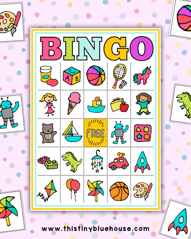 Kids Bingo Printable 18 Cards This Tiny Blue House