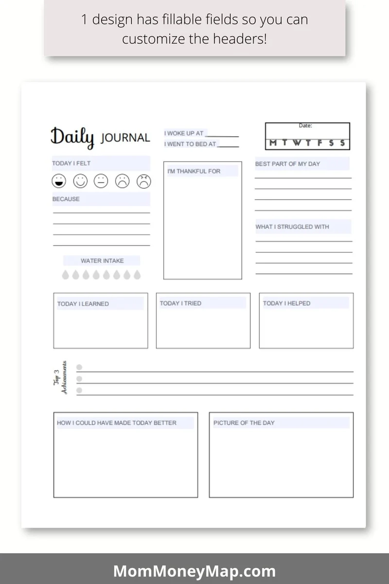 Kids Journal Pages Printable PDF Mom Money Map Kids Journal Pages Printable PDF Mom Money Map