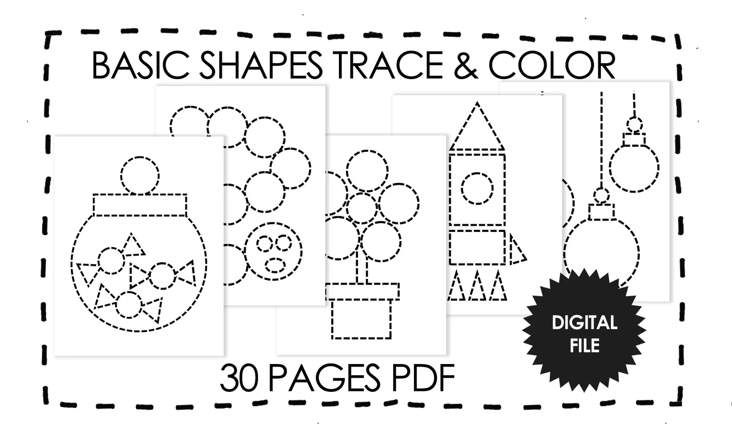 Kids Printables Basic Shapes Trace Color 30 Pages Kindergarten Wor She print Kids Printables Basic Shapes Trace Color 30 Pages Kindergarten Wor She print