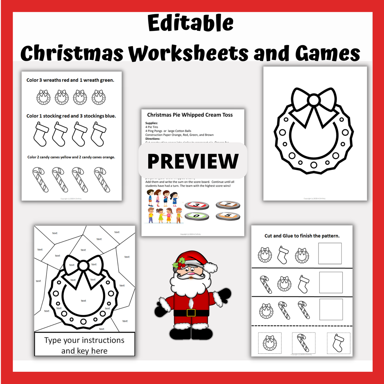 Kindergarten Christmas Worksheets