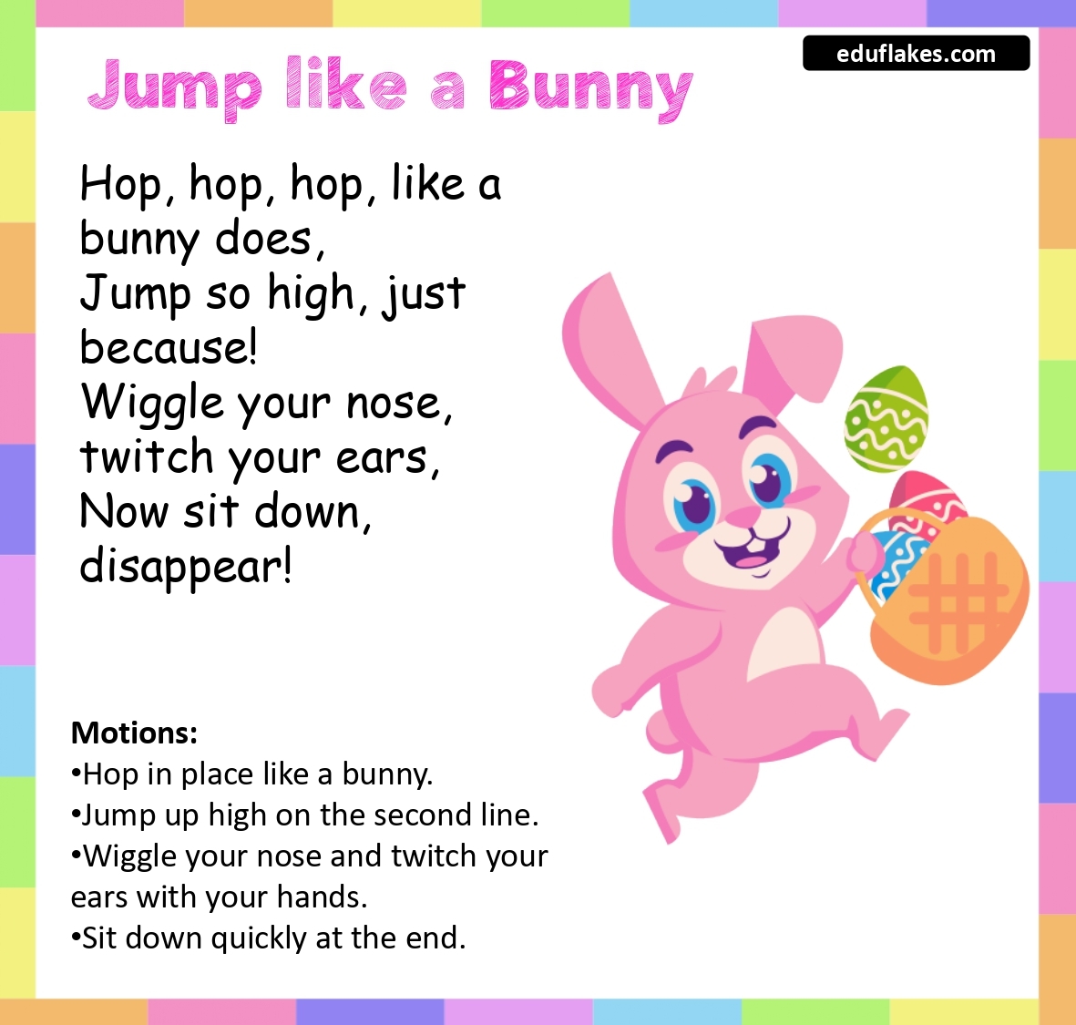 Kindergarten Dance And Motion Rhymes Free PDF Printable Eduflakes