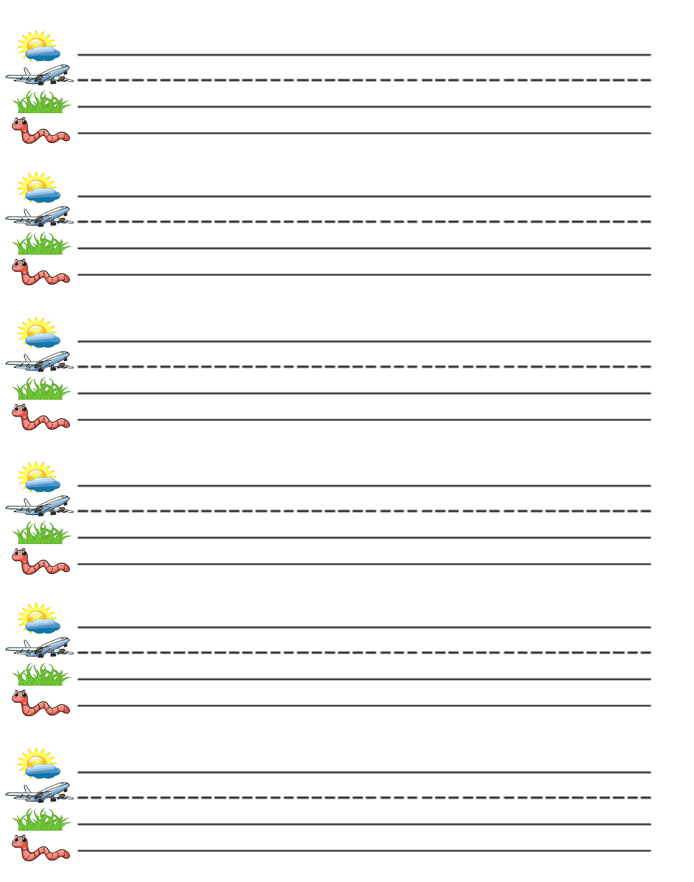 Kindergarten Lined Paper Free Printable Sky Line Plane Line Grass Line Worm Line Routed Family Kindergarten Lined Paper Free Printable Sky Line Plane Line Grass Line Worm Line Routed Family