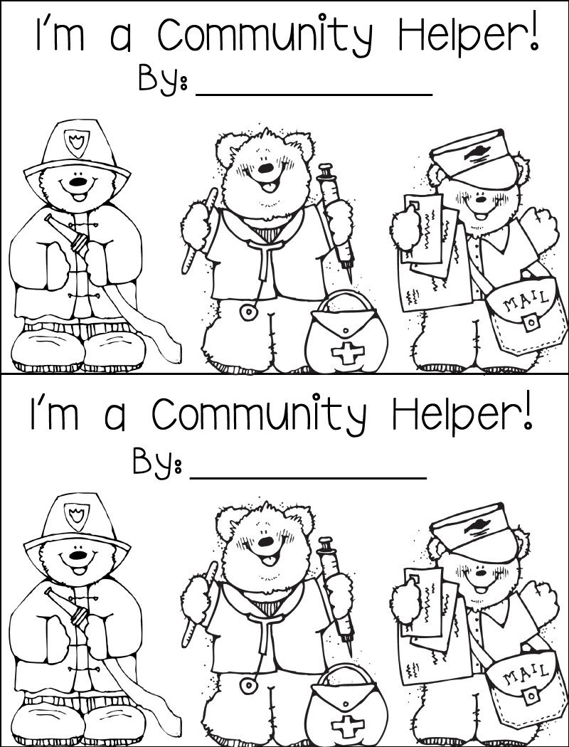 Kindergarten Preschool Community Helpers Coloring