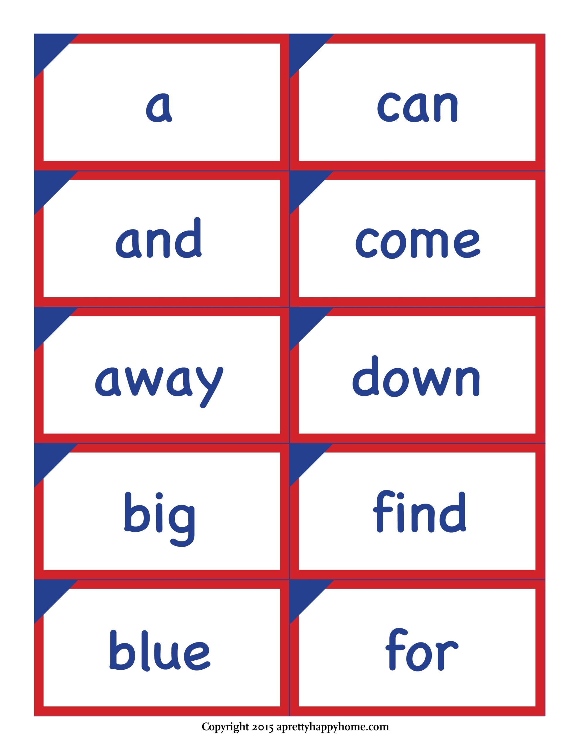 Kindergarten Sight Word Flash Cards Free Printable A Pretty Happy Home Kindergarten Sight Word Flash Cards Free Printable A Pretty Happy Home