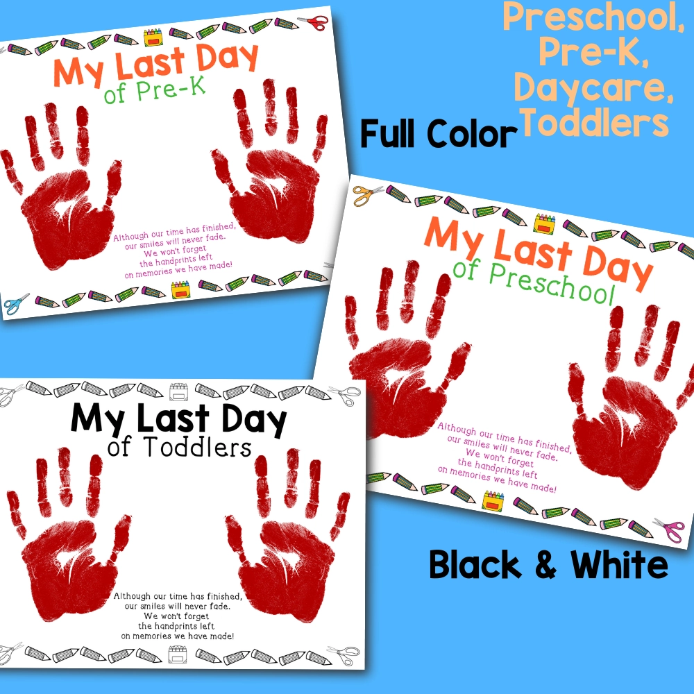 Last Day Handprint Craft For Preschool Pre K Daycare Shop teachinglittles Last Day Handprint Craft For Preschool Pre K Daycare Shop teachinglittles