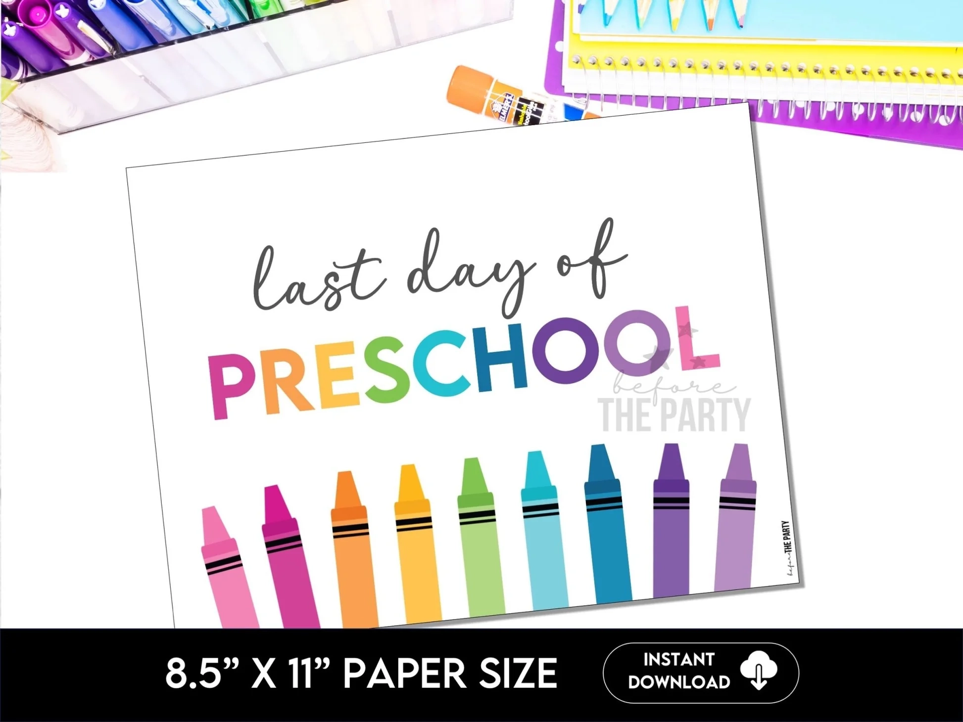 Last Day Of Preschool Sign End Of The Year Photo Sign Last Day Of Preschool Sign End Of The Year Photo Sign