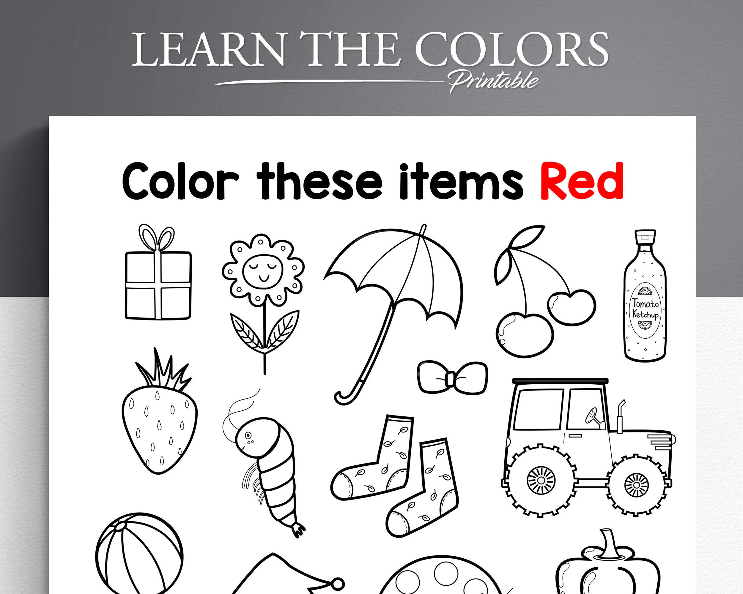 Learn Colors Printable Kids Coloring Pages Set digital Download Etsy
