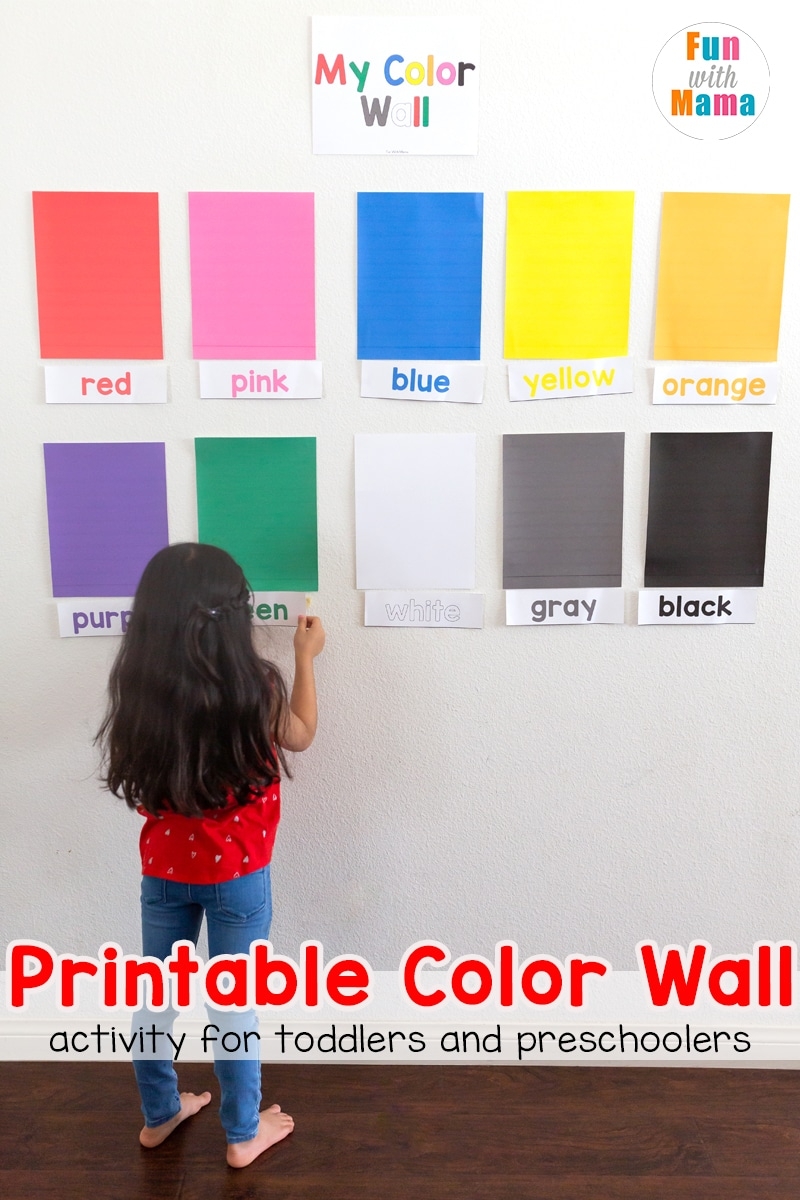 Learn Colors Wall Printable Activity For Toddlers And Preschoolers Fun With Mama