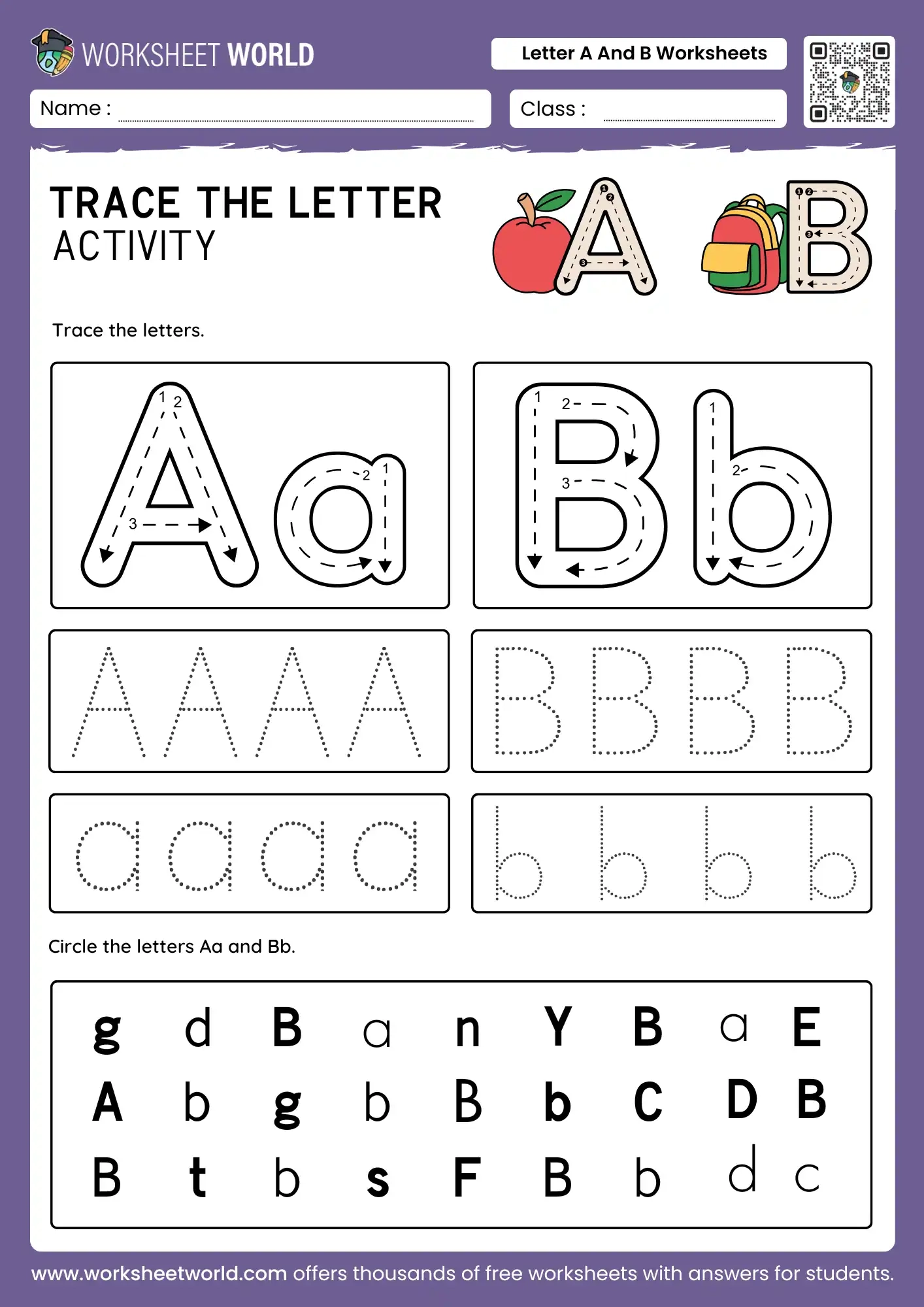 Letter A And B Worksheets For Preschoolers And Kindergarten Worksheet World Letter A And B Worksheets For Preschoolers And Kindergarten Worksheet World