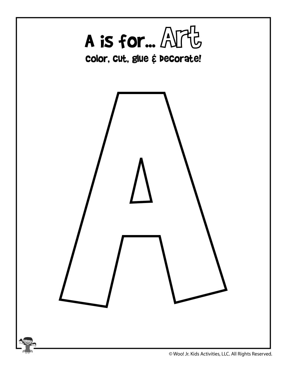 Letter A Worksheets Crafts Woo Jr Kids Activities Children s Publishing