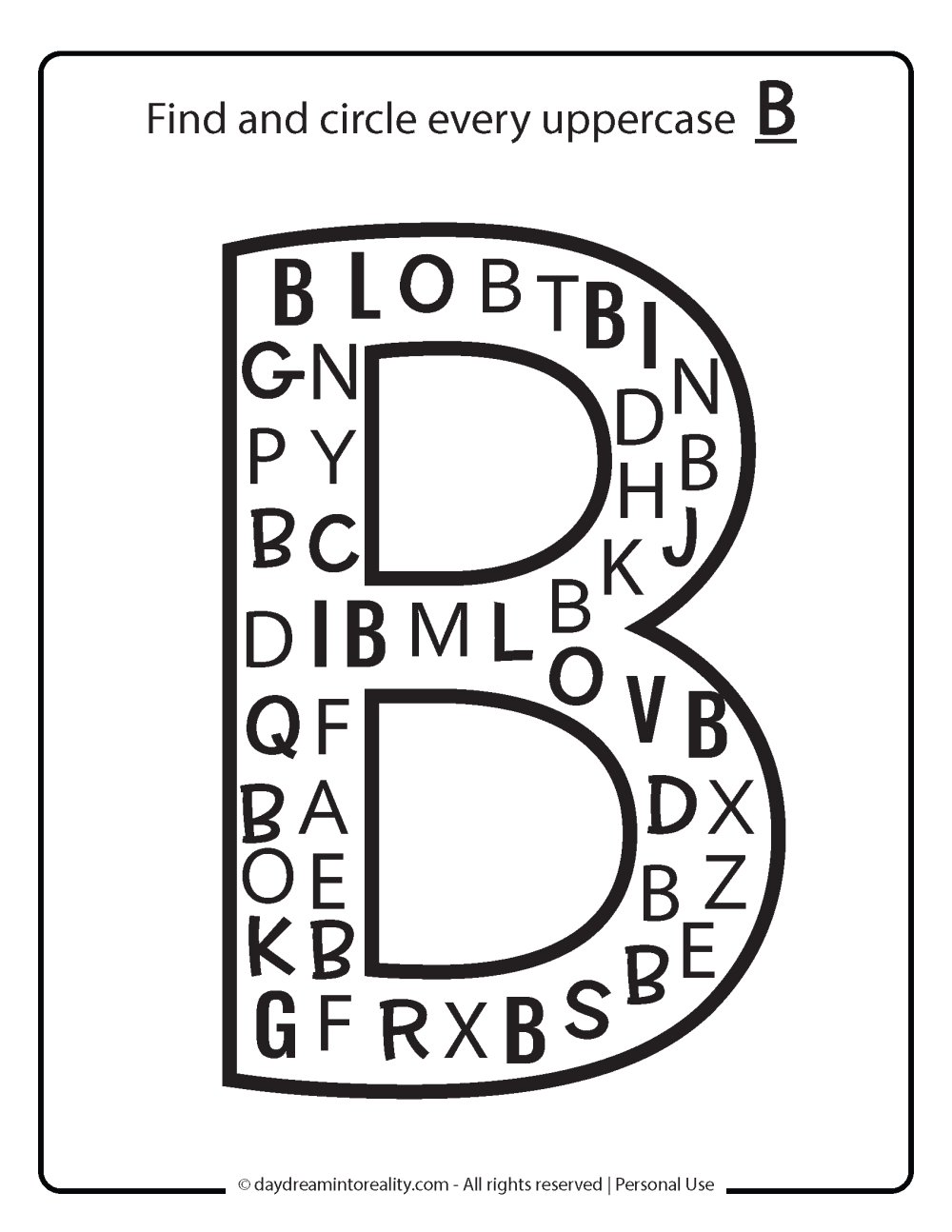 Letter B Worksheets 55 Free PDF Printables Daydream Into Reality