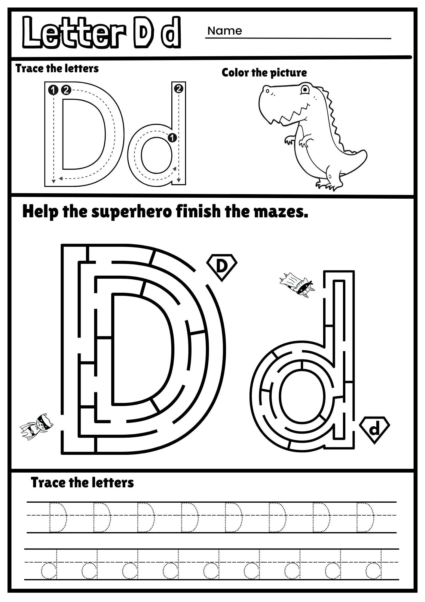 Letter D Alphabet Tracing And Coloring Free Printable PDF Ezpzphonics Letter D Alphabet Tracing And Coloring Free Printable PDF Ezpzphonics