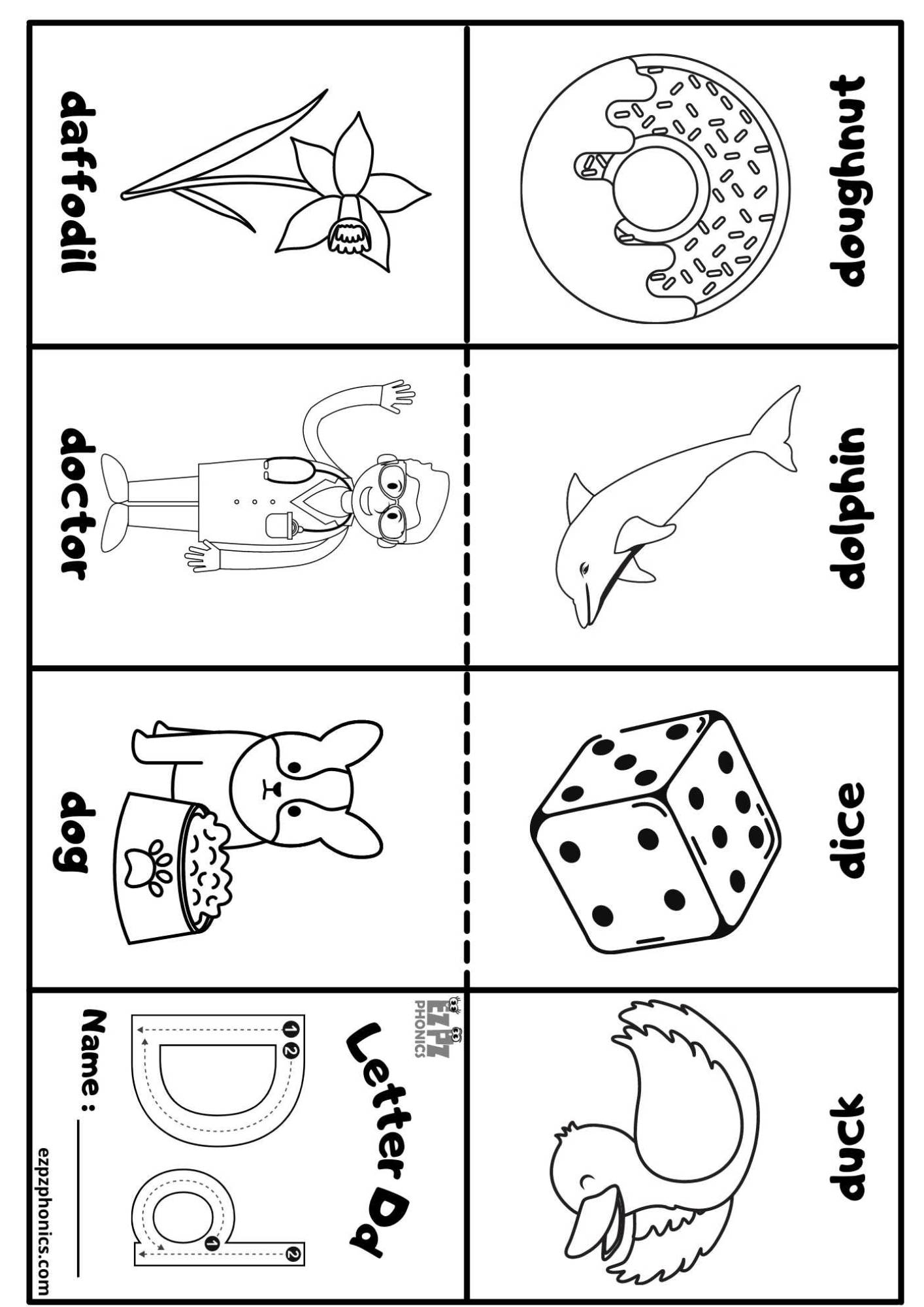 Letter D Mini Coloring Book Free Printable PDF Ezpzphonics Letter D Mini Coloring Book Free Printable PDF Ezpzphonics