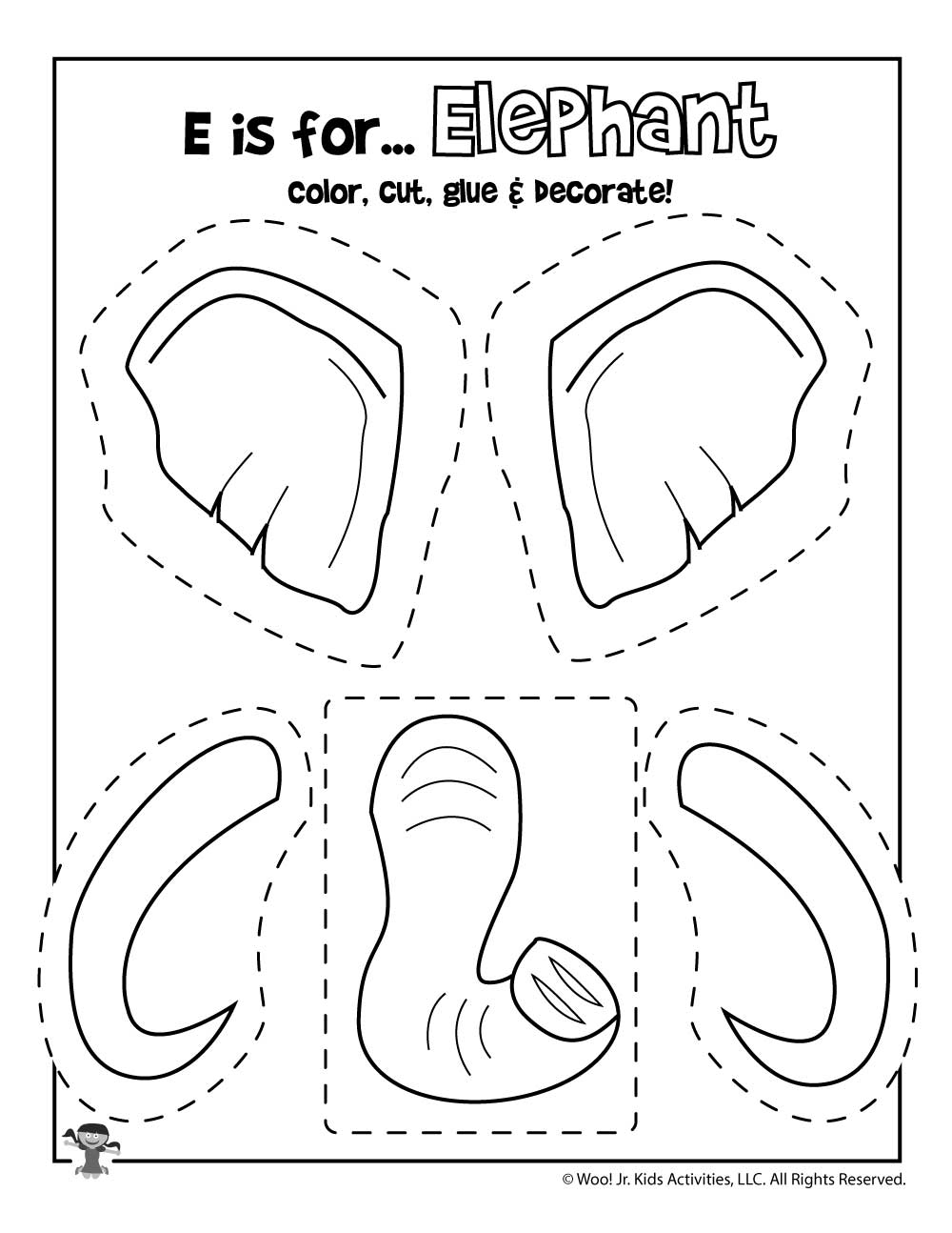 Letter E Worksheets Crafts Woo Jr Kids Activities Children s Publishing