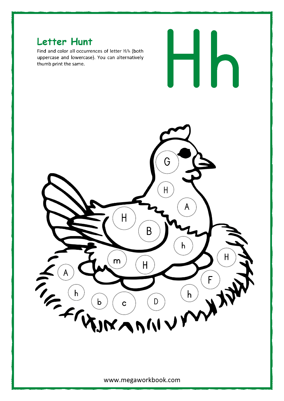 Letter H Activities Letter H Worksheets Letter H Crafts For Preschoolers Letter H Printables MegaWorkbook