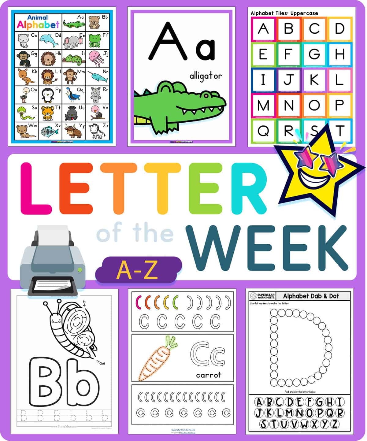 Letter Of The Week Superstar Worksheets Letter Of The Week Superstar Worksheets
