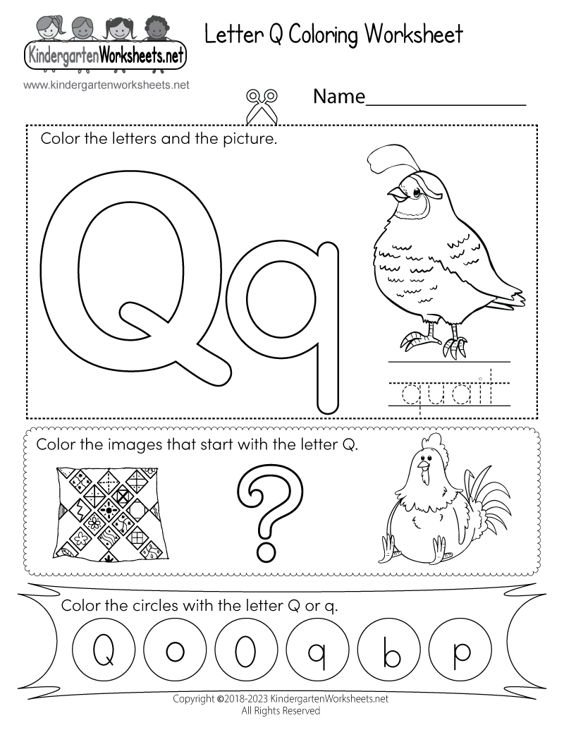 Letter Q Coloring Worksheet Free Printable PDF Letter Q Coloring Worksheet Free Printable PDF