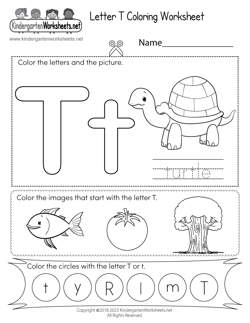 Letter T Coloring Worksheet Free Printable PDF Letter T Coloring Worksheet Free Printable PDF