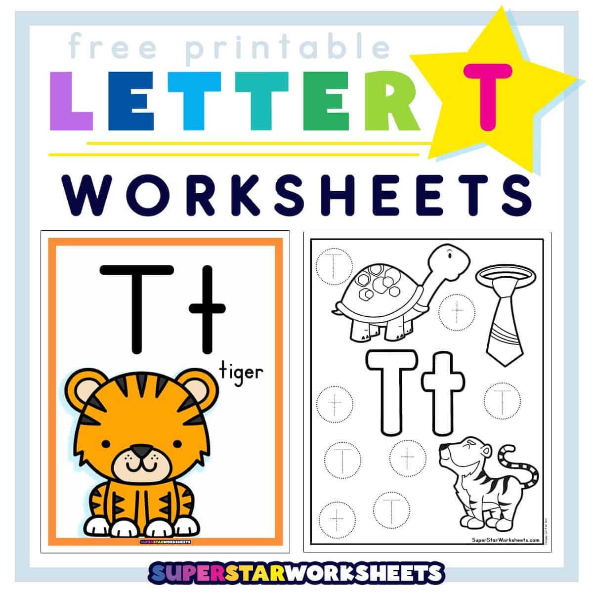 Letter T Worksheets Superstar Worksheets