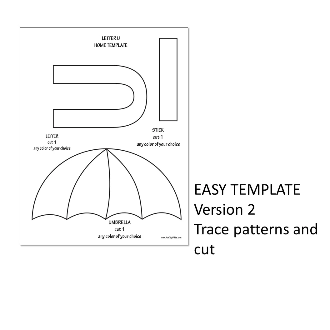 Letter U Craft U Is For Umbrella Uppercase Letter U Non Toy Gifts