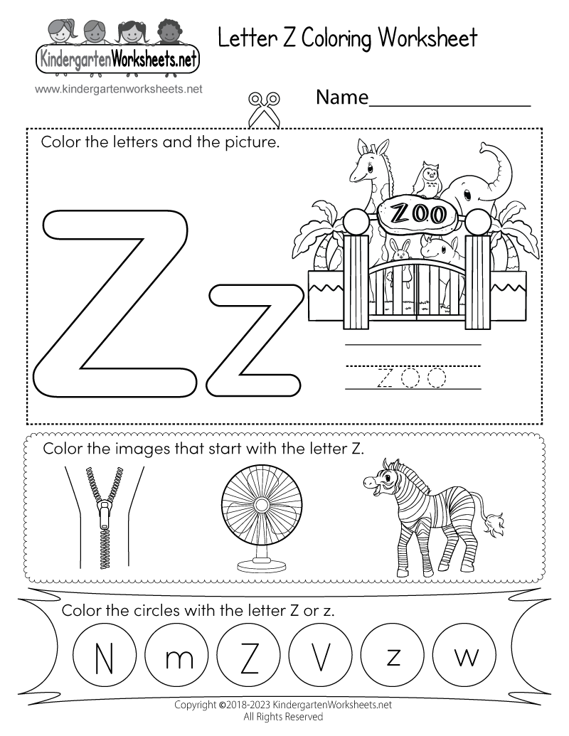 Letter Z Coloring Worksheet Free Printable PDF Letter Z Coloring Worksheet Free Printable PDF