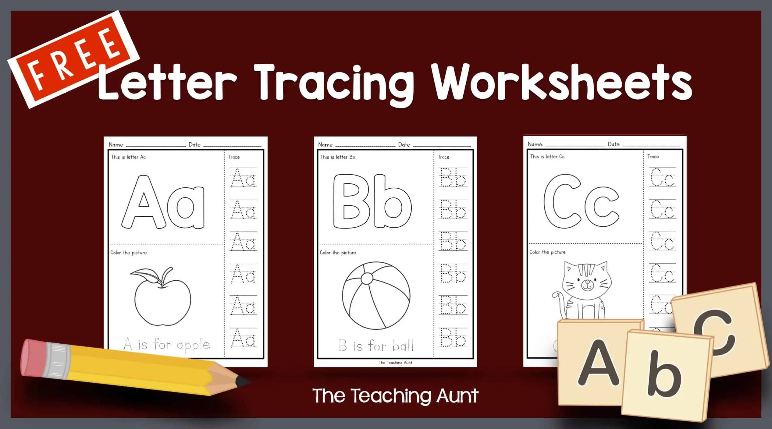 Letters Tracing Worksheets The Teaching Aunt Letters Tracing Worksheets The Teaching Aunt