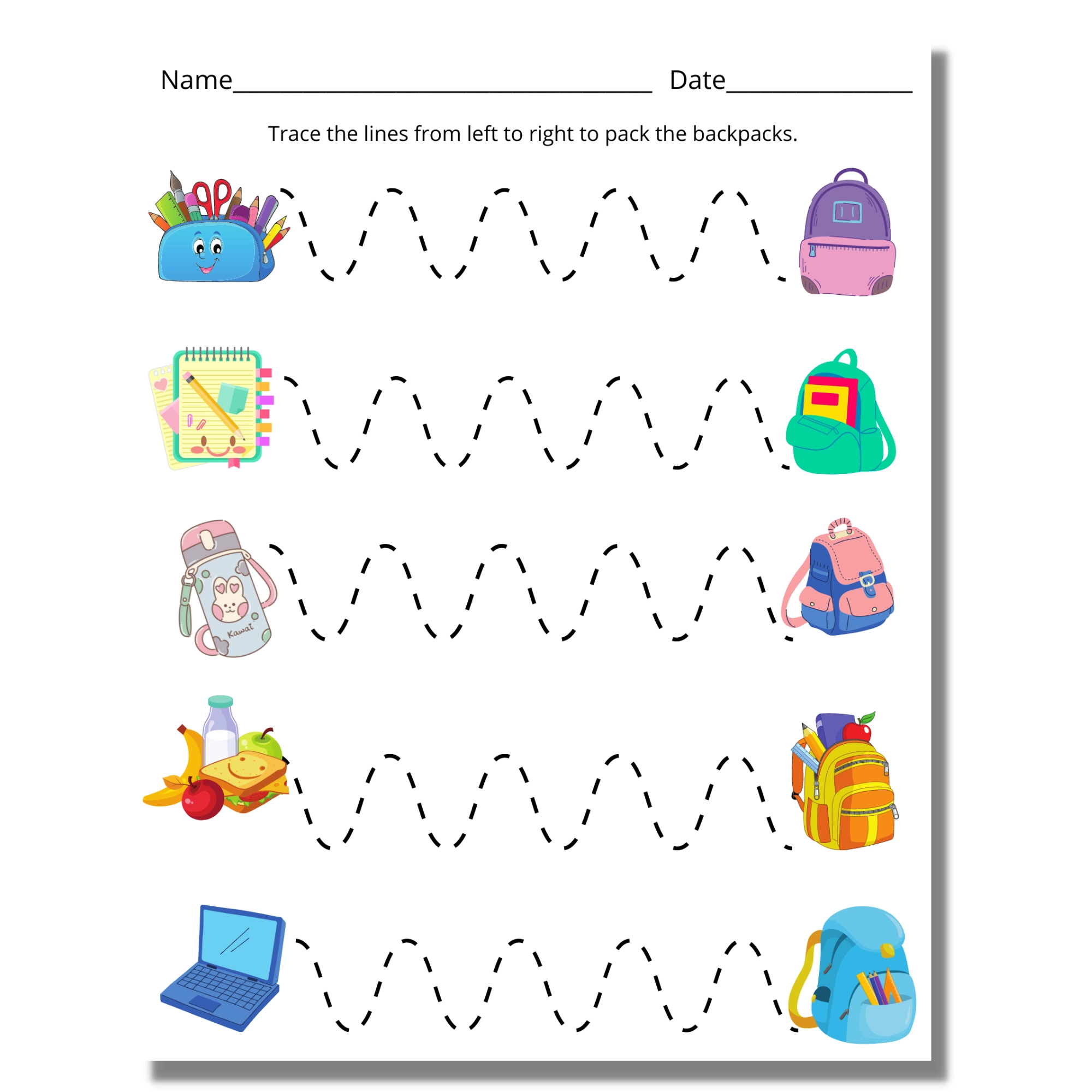 Line Tracing Worksheets Handwriting Practice For Kids At Home With Zan Printables