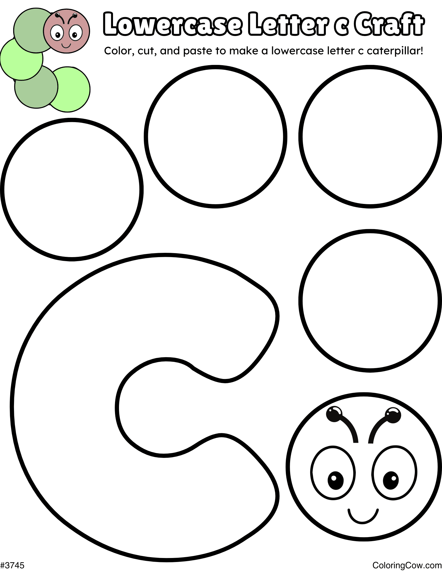 Lowercase Letter C Caterpillar Craft Lowercase Letter C Caterpillar Craft