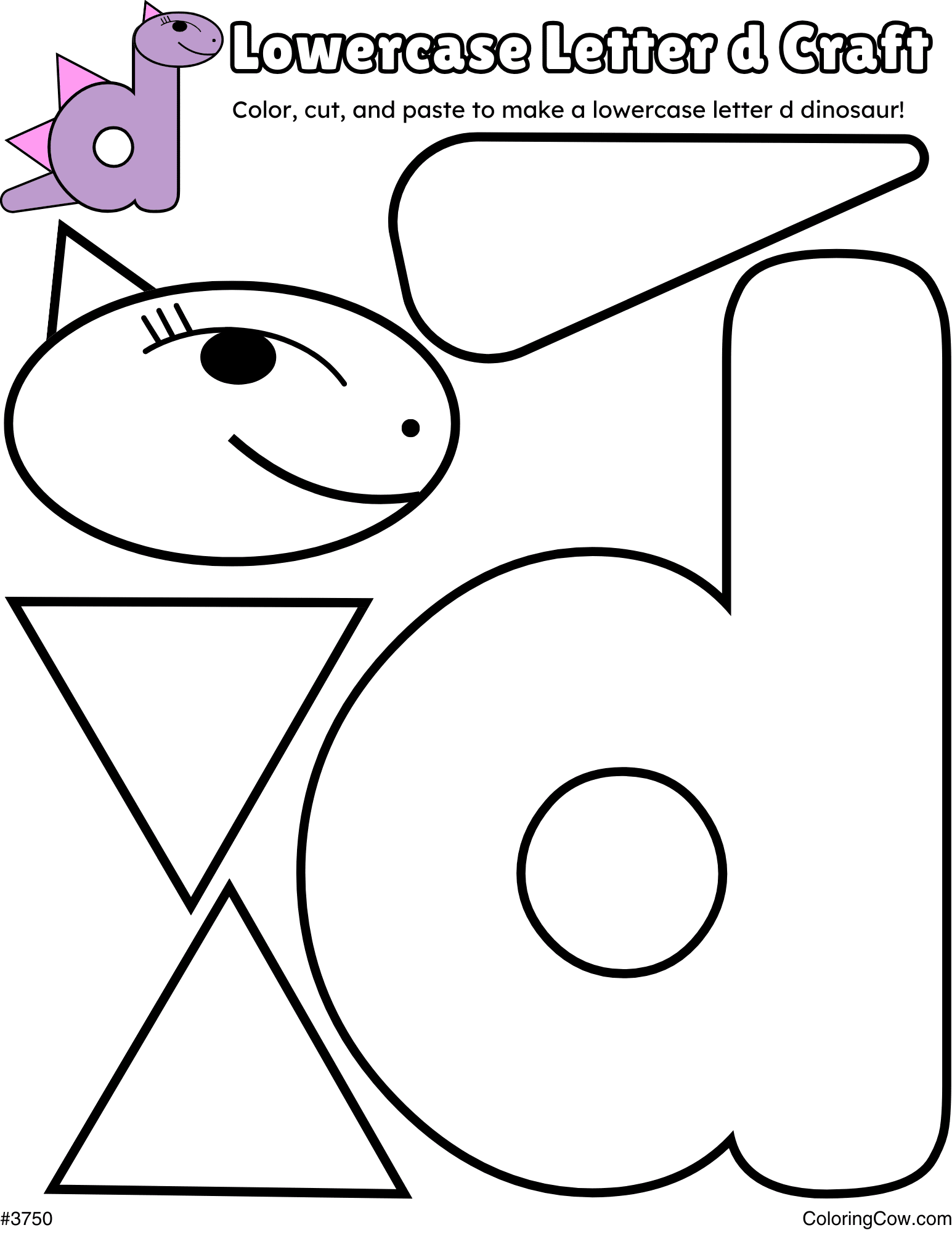 Lowercase Letter D Dinosaur Craft Lowercase Letter D Dinosaur Craft