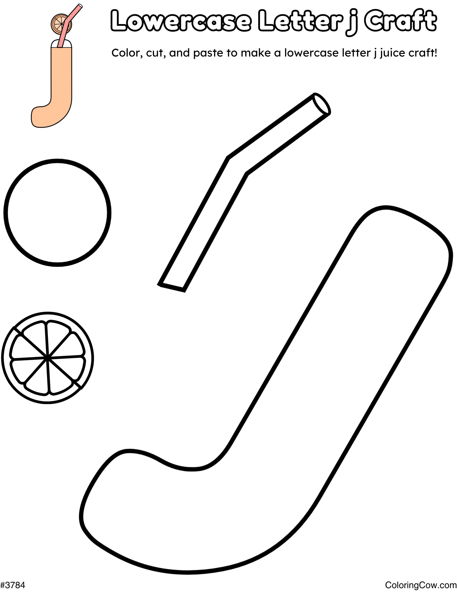Lowercase Letter J Juice Craft