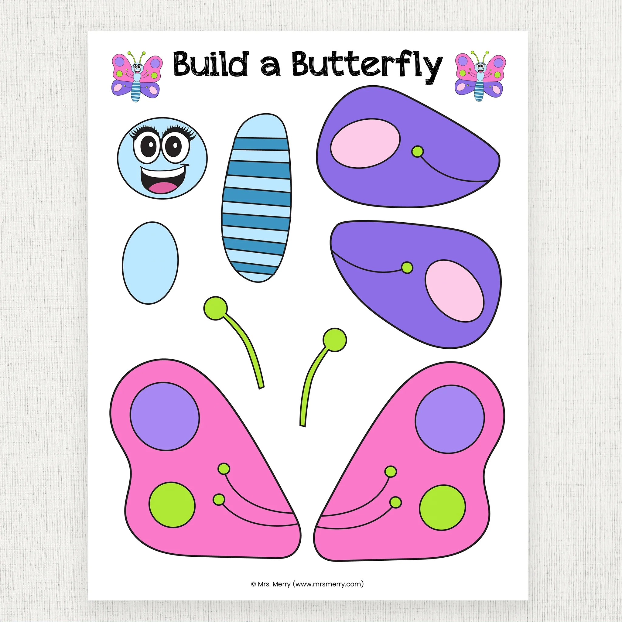 Make A Butterfly Printable Activity Mrs Merry Make A Butterfly Printable Activity Mrs Merry